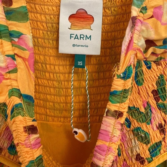Farm Rio Cashew Smocked Maxi Dress XS - Picture 3 of 6